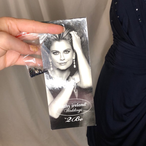 Navy Blue Kathy Ireland Mother of the Bride Dress - Picture 13 of 16